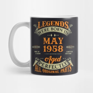 65th Birthday Gift Legends Born In May 1958 65 Years Old Mug